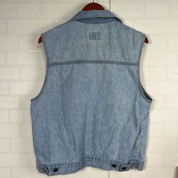 Vintage TCFS Mens Denim Trucker Vest Size Small Cotton - Picture 9 of 10